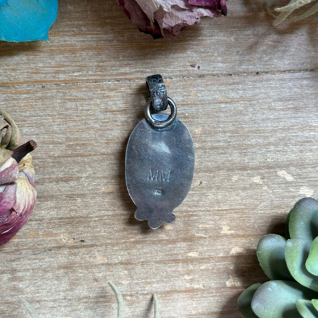 MJ pendant - Sterling Silver Turquoise Pendant