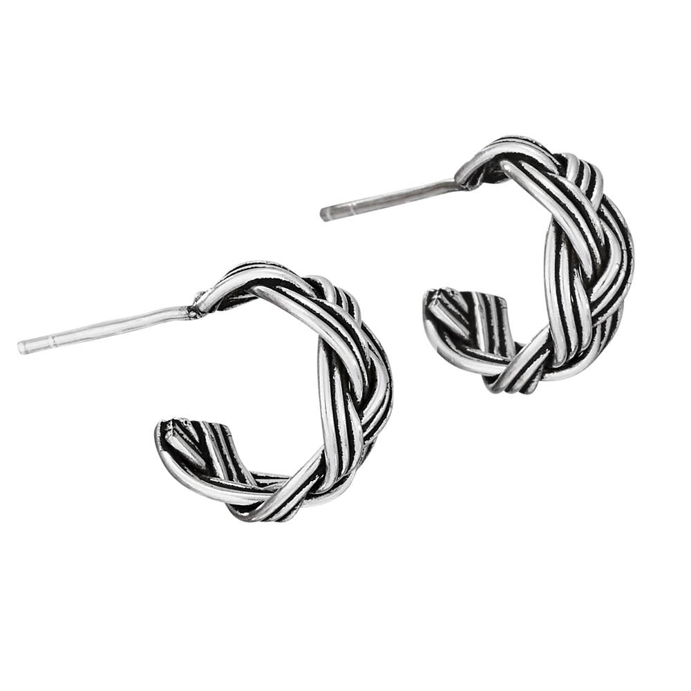 It's a Wrap Sterling Silver Braided Hoop Earrings