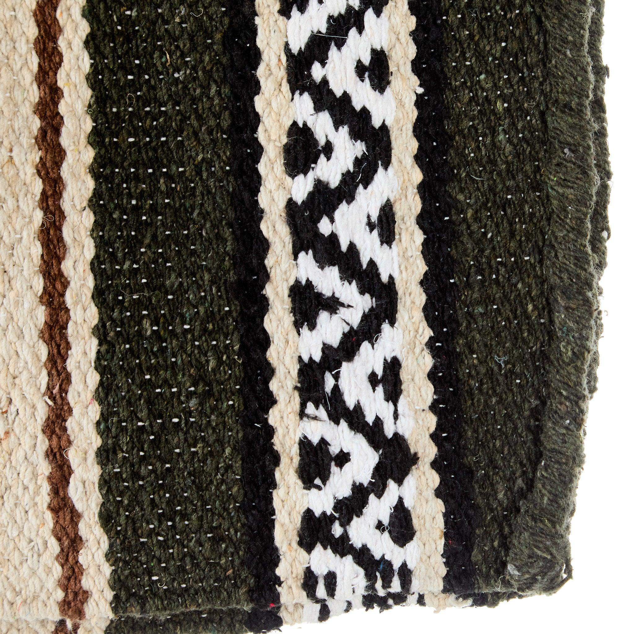 Olive Green Hogan Acrylic Blend 30x60 Saddle Blanket