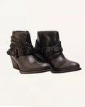 Loyal West Marlene Ankle Booties In Calfskin - Raven