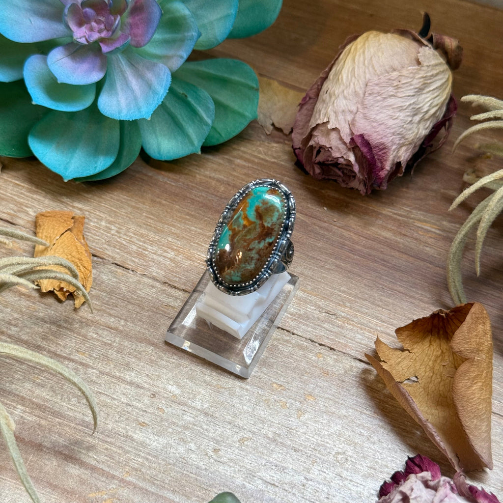 Mj Ring - Oval Turquoise Adjustable Ring
