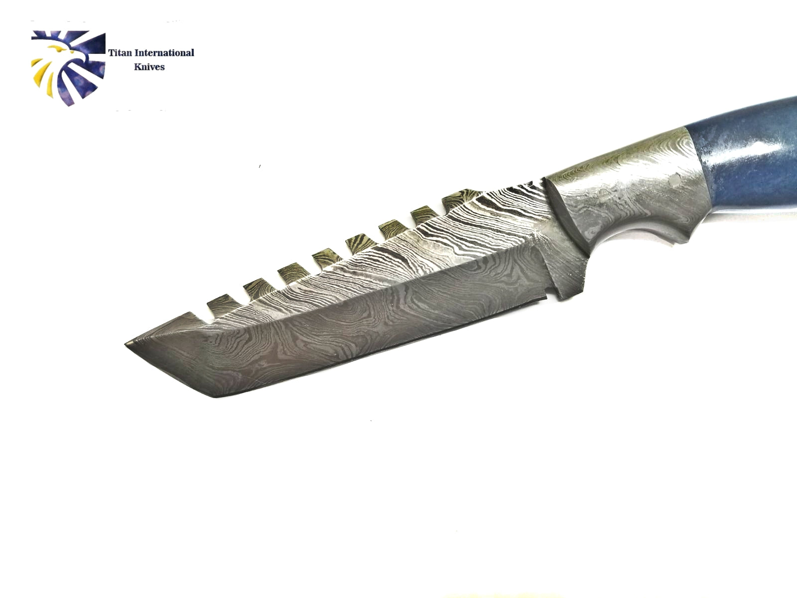 Damascus Steel Tanto Blade by Titan "Death-wish" / Tactical TD-210
