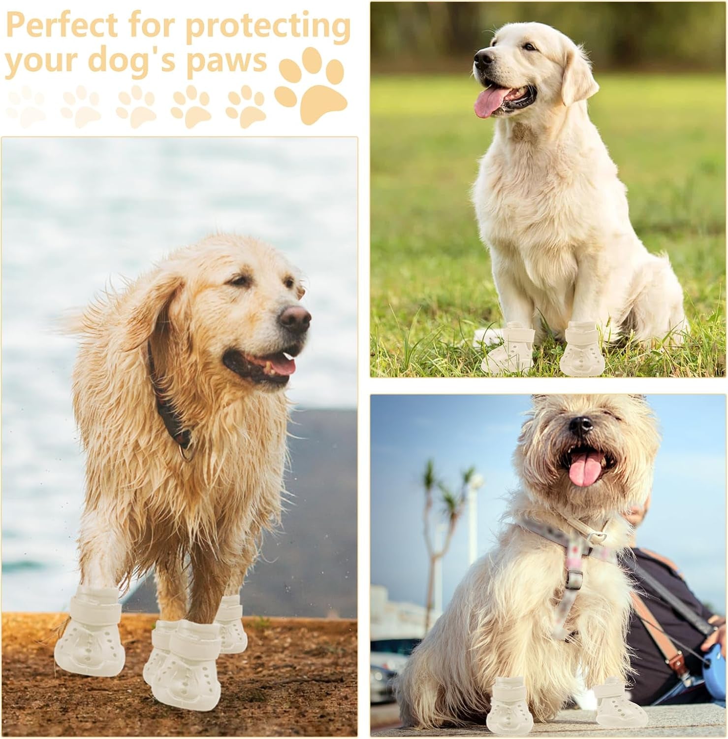 Croc-Style Dog Shoes – 4 Pack Set