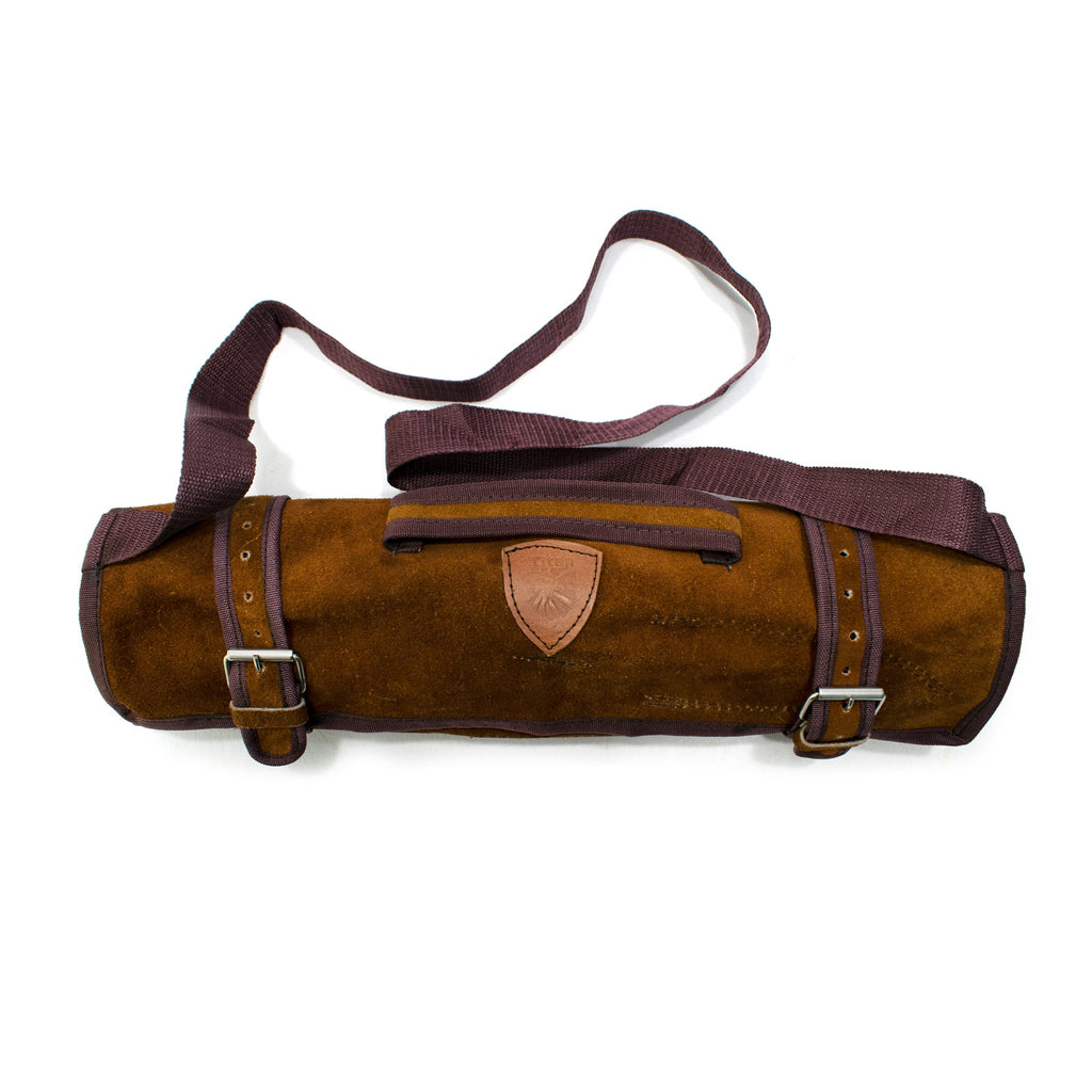 4-Piece Damascus & Wood Grip Knife Set / With Leather carry Bag