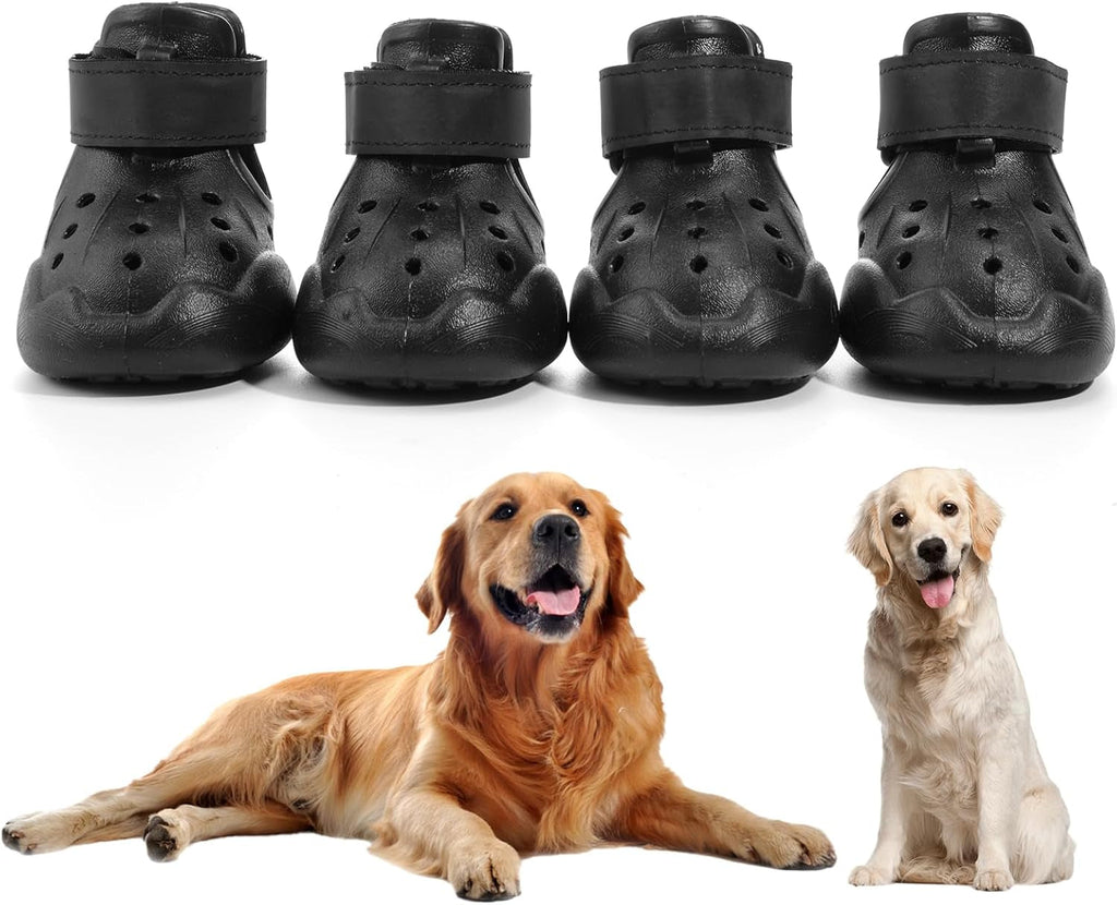 Croc-Style Dog Shoes – 4 Pack Set