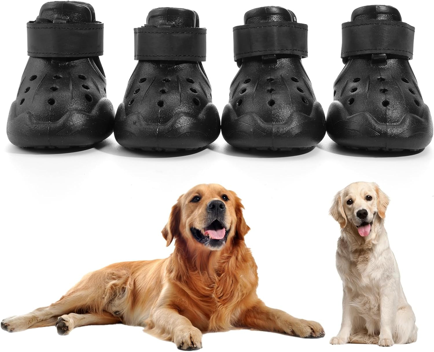 Croc-Style Dog Shoes – 4 Pack Set