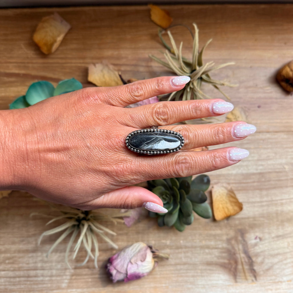 MJ Ring -White Buffalo Adjustable Ring