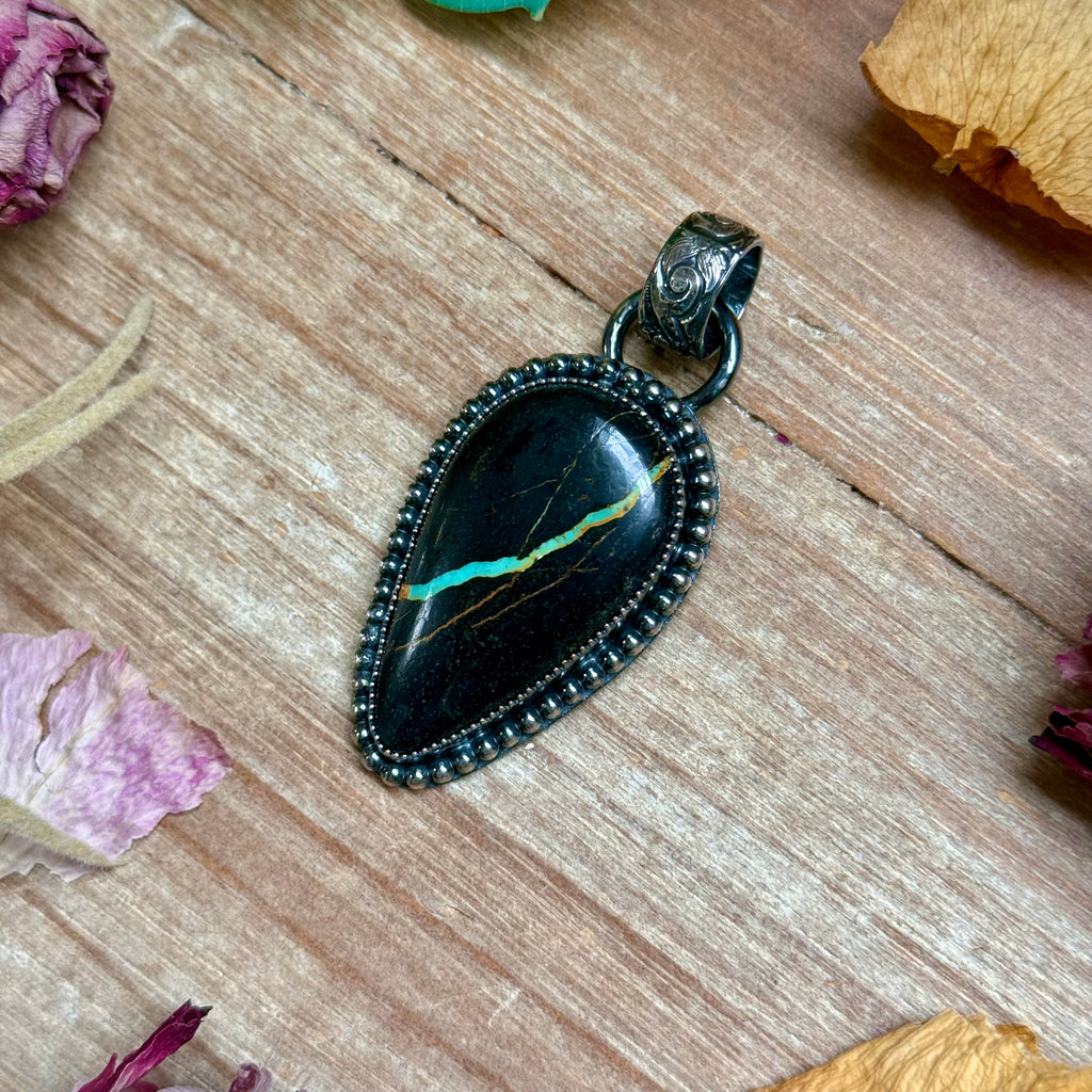 Black Jack Turquoise Pendant