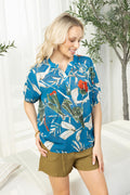 Plumeria Passion Top In Blue