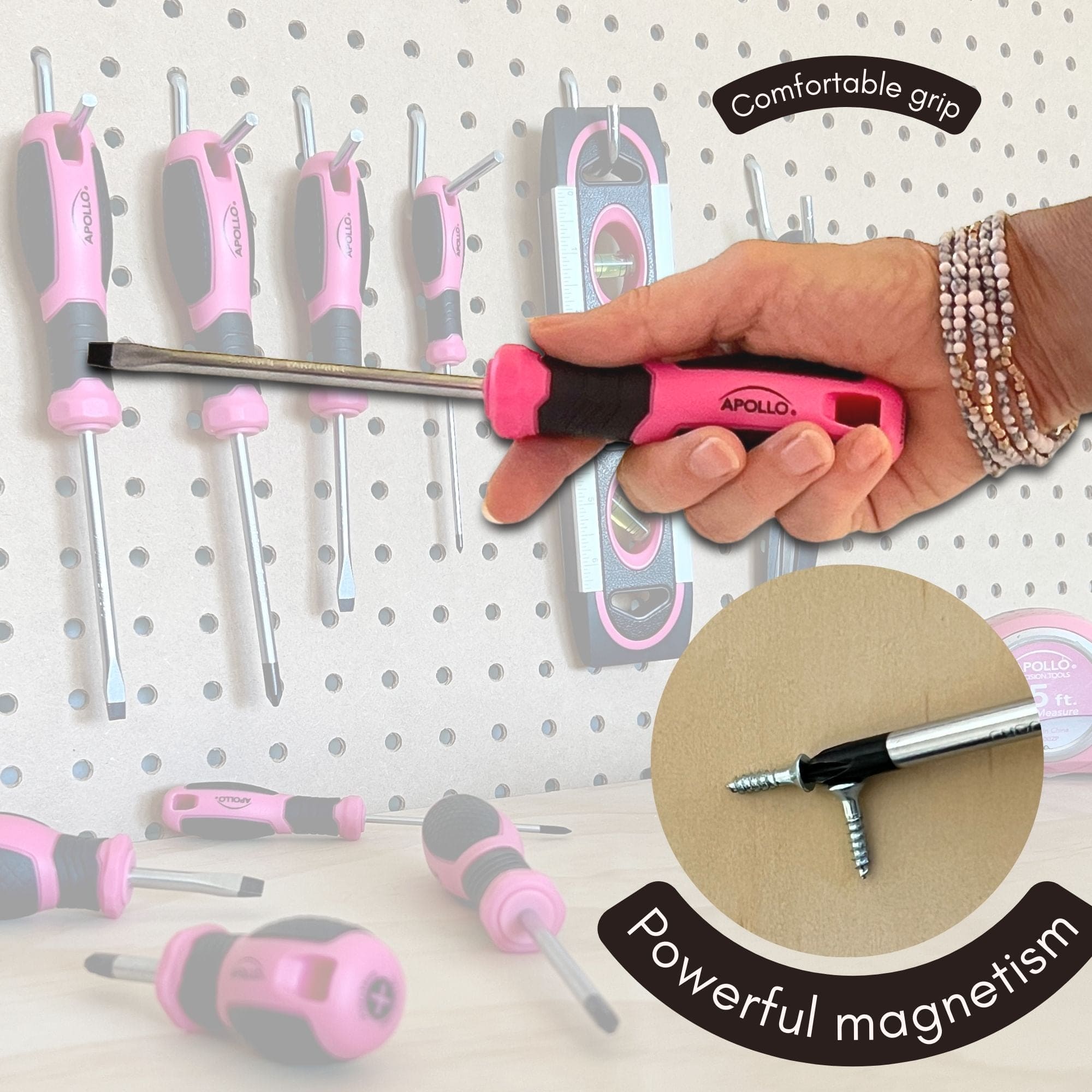 Apollo Tools 8 Pink Essential Screwdriver Set DT5018P