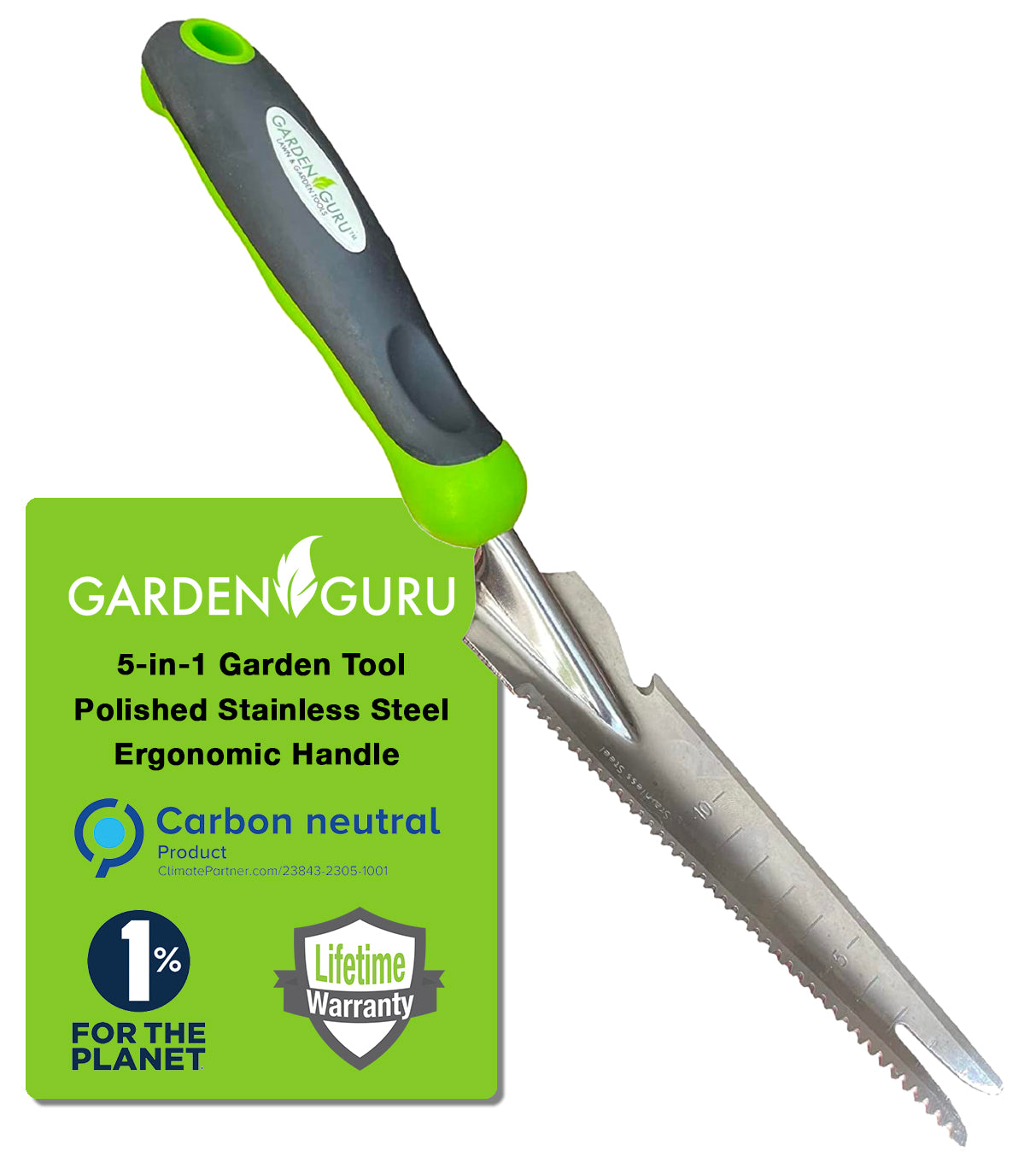 Stainless Steel 5-in-1 Garden Weeder Trowel
