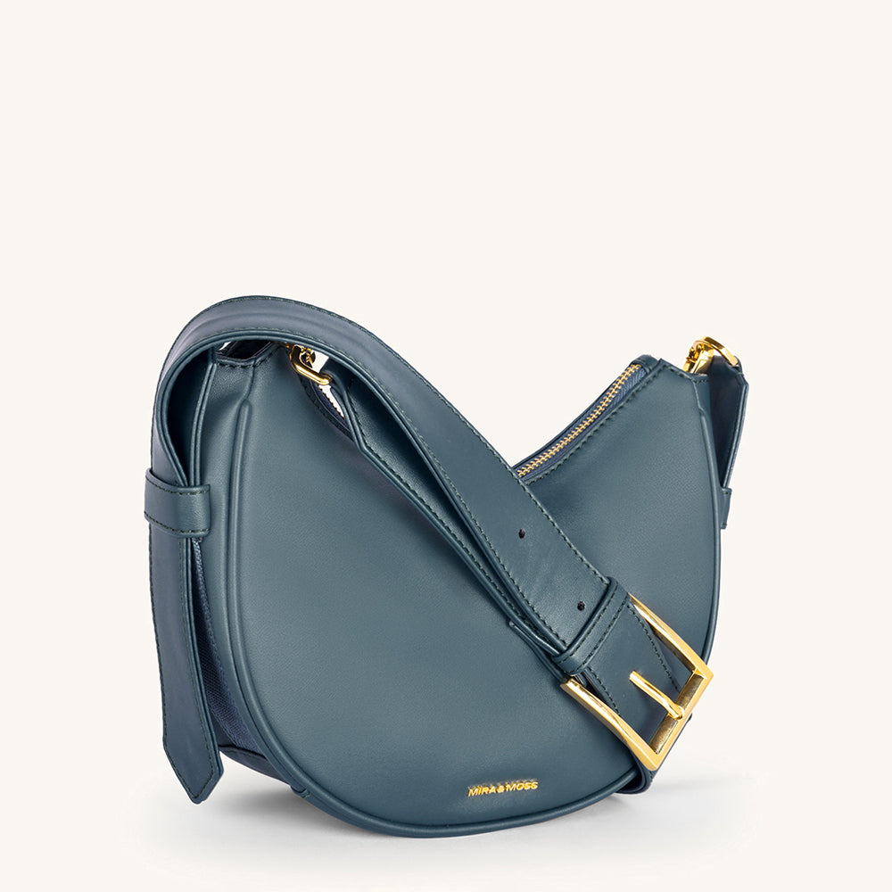 Mira & Moss Sabine Crescent Crossbody Bag - Pine Teal
