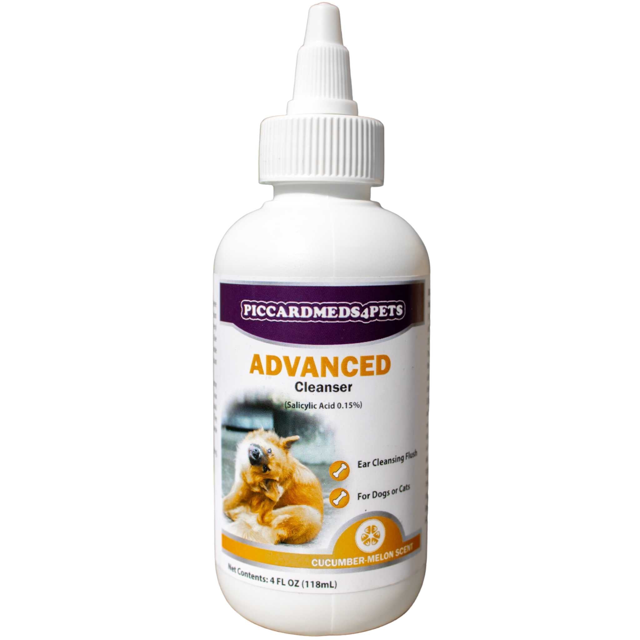 Piccardmeds4pets Advanced Ear Cleansing Solution 4oz Salicylic Acid Aloe Dogs Cats + FREE Bandana!
