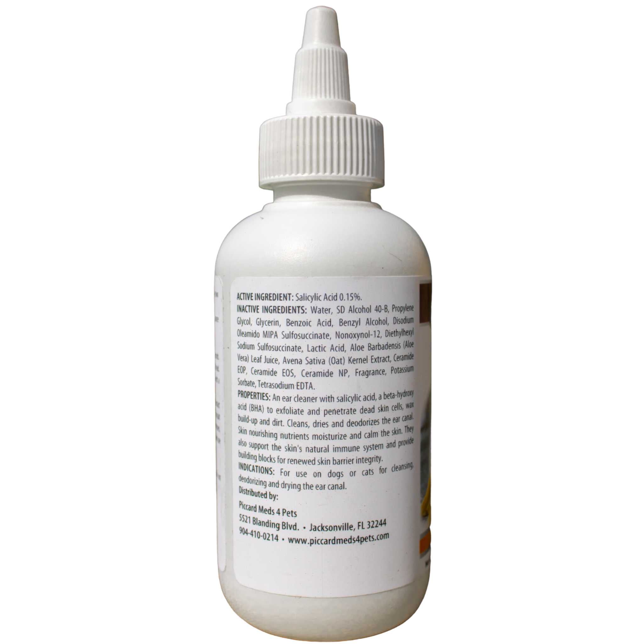 Piccardmeds4pets Advanced Ear Cleansing Solution 4oz Salicylic Acid Aloe Dogs Cats + FREE Bandana!