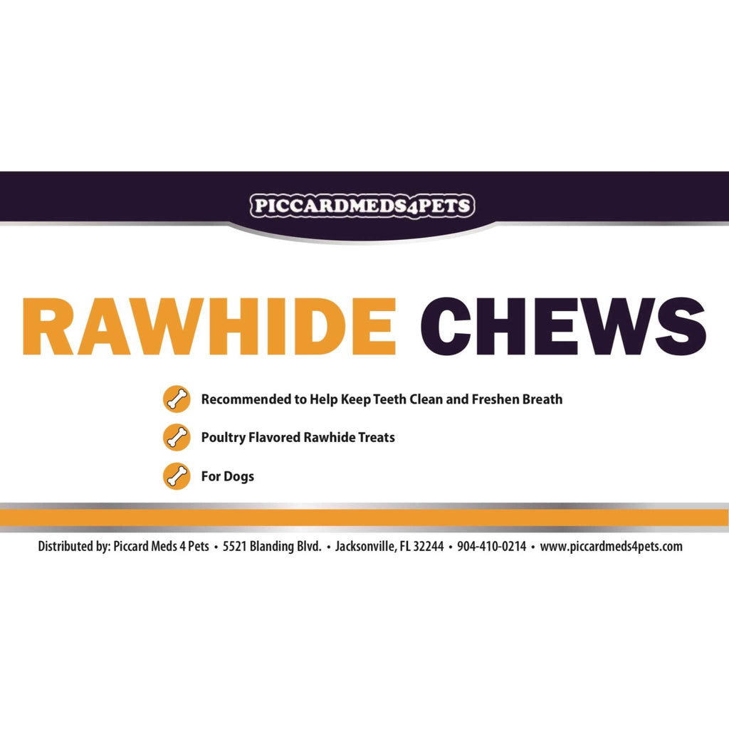 Piccardmeds4pets Rawhide Dental Chews for LG Dogs 26lbs-50lbs.