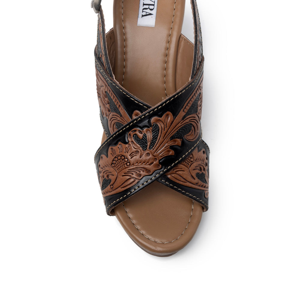 Flower Ridge Hand-Tooled Sandals