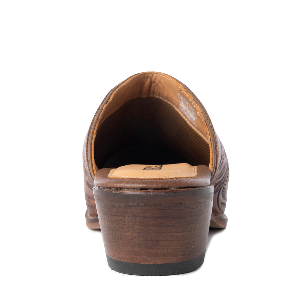 Valeria Hand-tooled Mules
