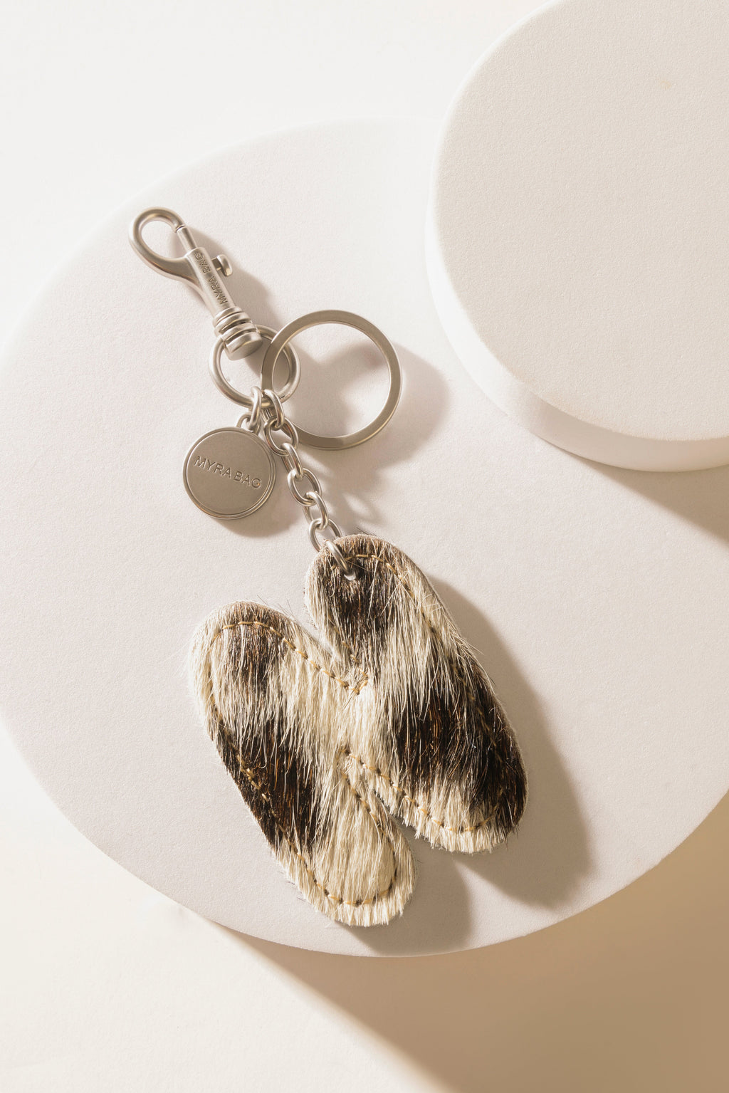 Alpha Hairon Bag Charm in Black & White