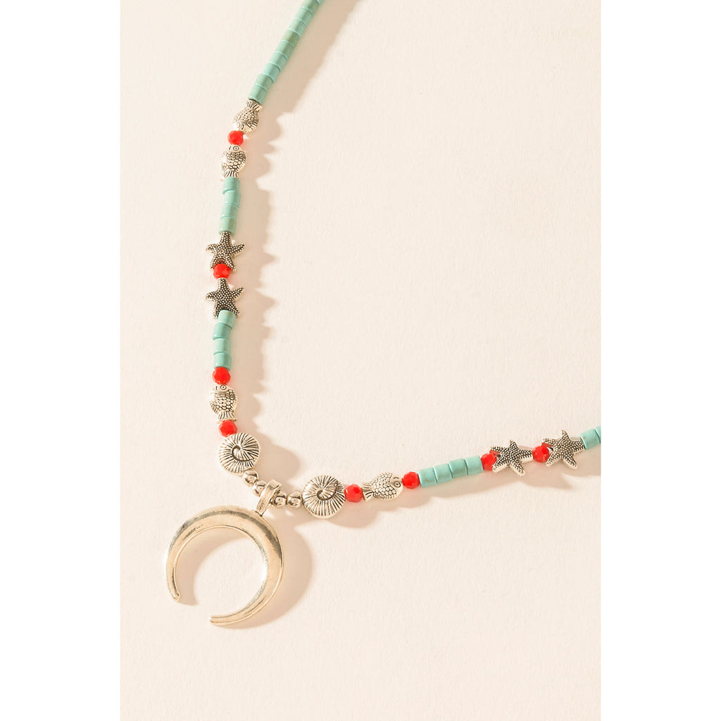 Myra Red River Necklace in Lunar Blue