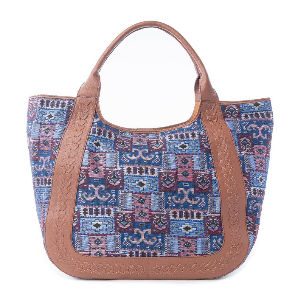 Myra Wagon Trail Jacquard Tote Bag in Dusty Lilac