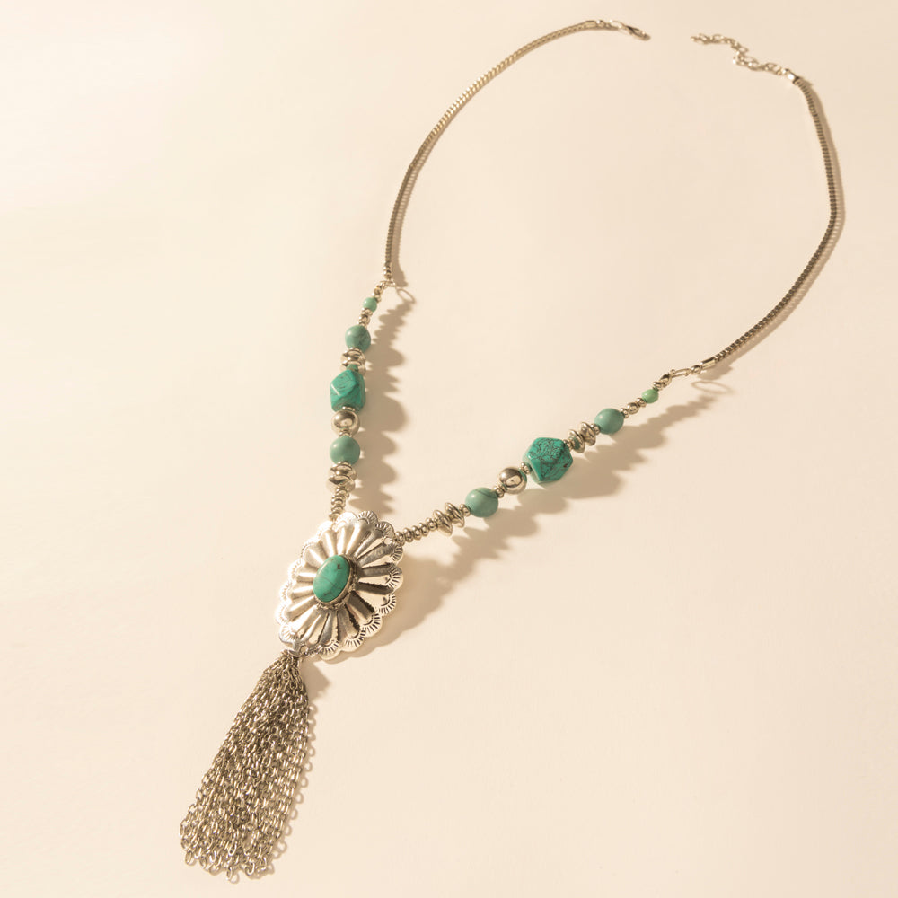 Myra Relic Pendant Necklace in Turquoise Vein