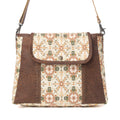 Myra Oakline Cotton & Leather Shoulder Bag in Oat Brown