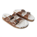 Trail Winder Hand-tooled Fur Comfort Leather Sandals