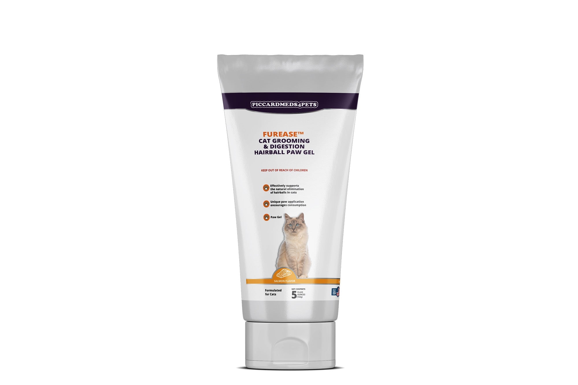 Piccardmeds4pets FurEase Cat Grooming & Digestion Hairball Paw Gel 5 oz.