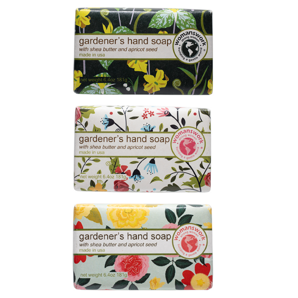 Gardener's Hand Soap, packaged in Garden of Paradise print