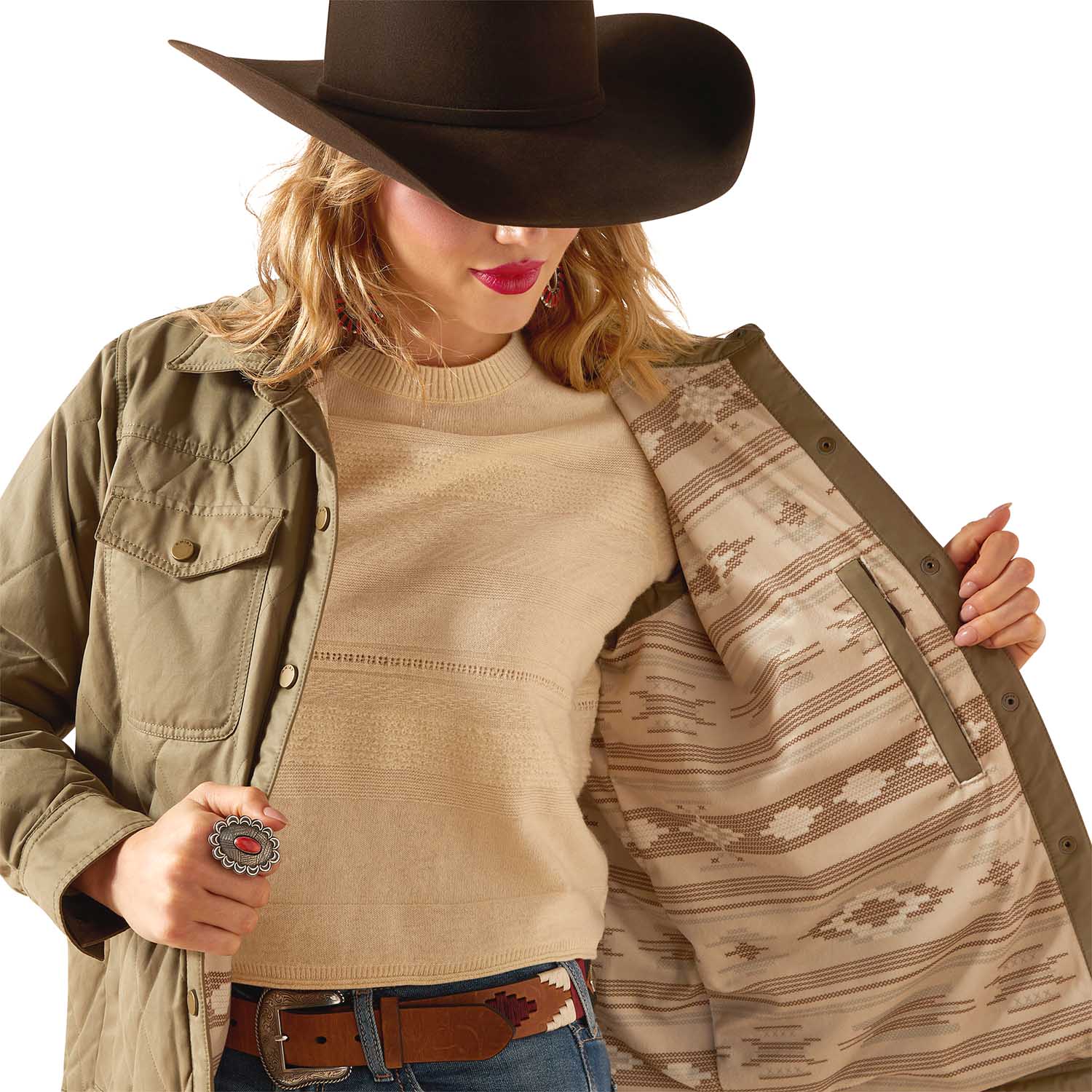 Ariat Womens Grizzly Quilted Barn Jacket – Warm Wind-Resistant Fleece-Lined Workwear Jacket