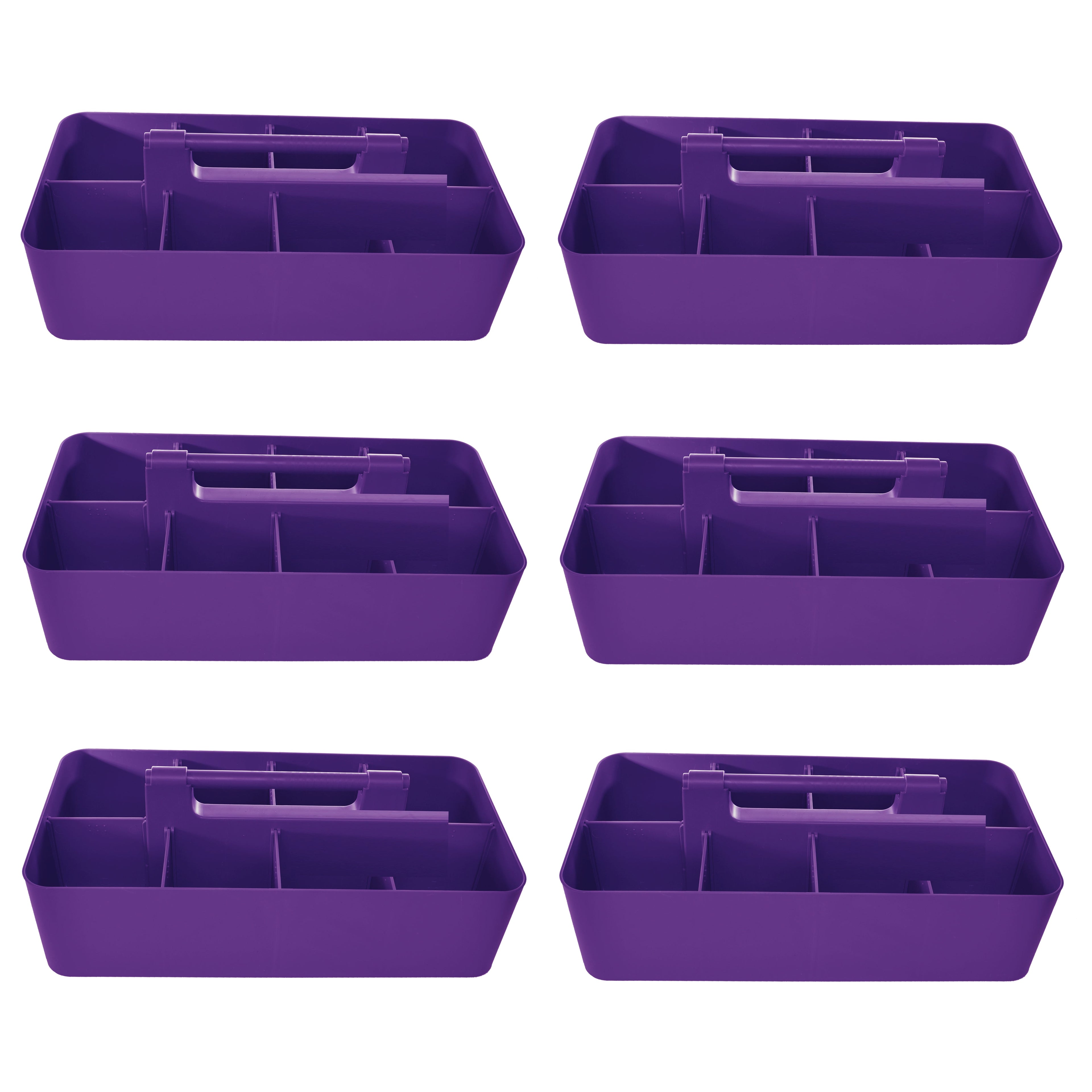Enjoy Organizer - 6 PACK Portable Caddy Stackable Divided Organizer with Handle 8 Compartment - Made In USA