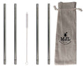 Extra Long 11 3/4" Safer Rounded End Stainless Steel Straws for Half Gallon Mason Jars 4 Pack