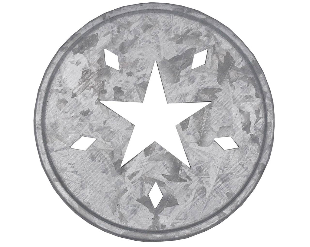 Star Cutout Galvanized Metal Lid Inserts for Mason Jars 10 Pack
