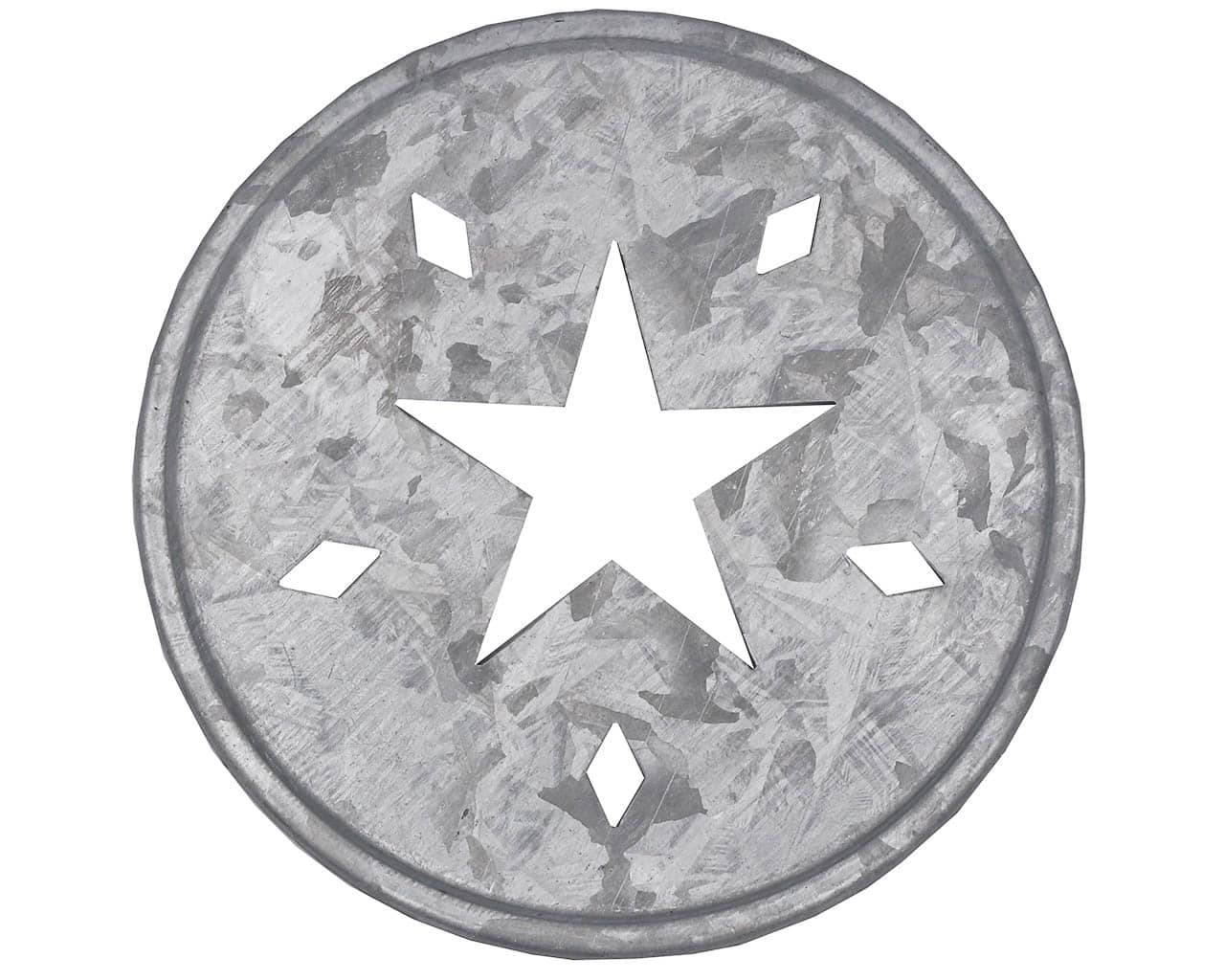 Star Cutout Galvanized Metal Lid Inserts for Mason Jars 10 Pack
