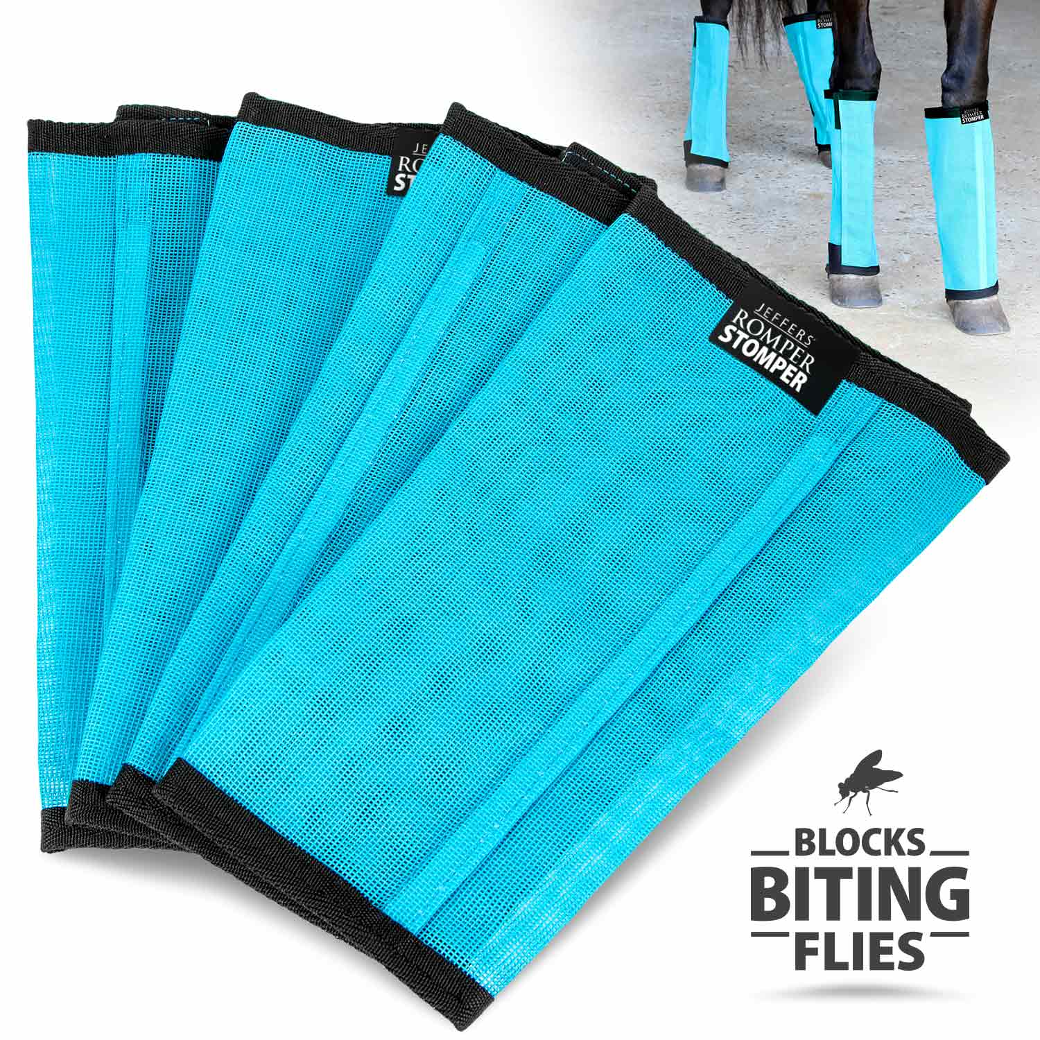 Pre-Sale Jeffers Romper Stomper "Stomp-Free" Fly Boots for Horses, 4 pack