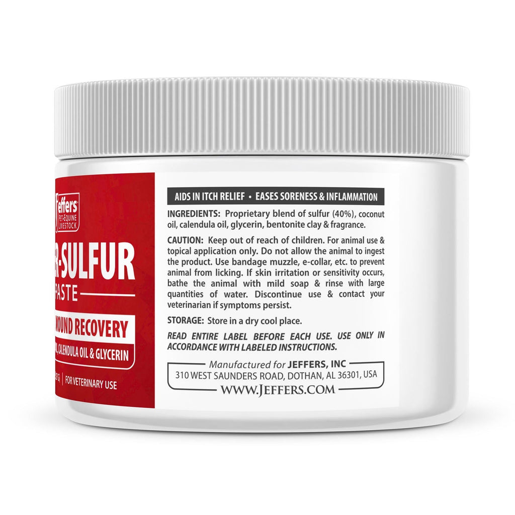 Jeffers Super-Sulfur Skin & Wound Healing Paste for Pets, Horses, & Livestock