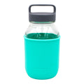 Mason Jar Lifestyle 32oz Quart Glass Water Bottle with Silicone Sleeve & Carry Handle