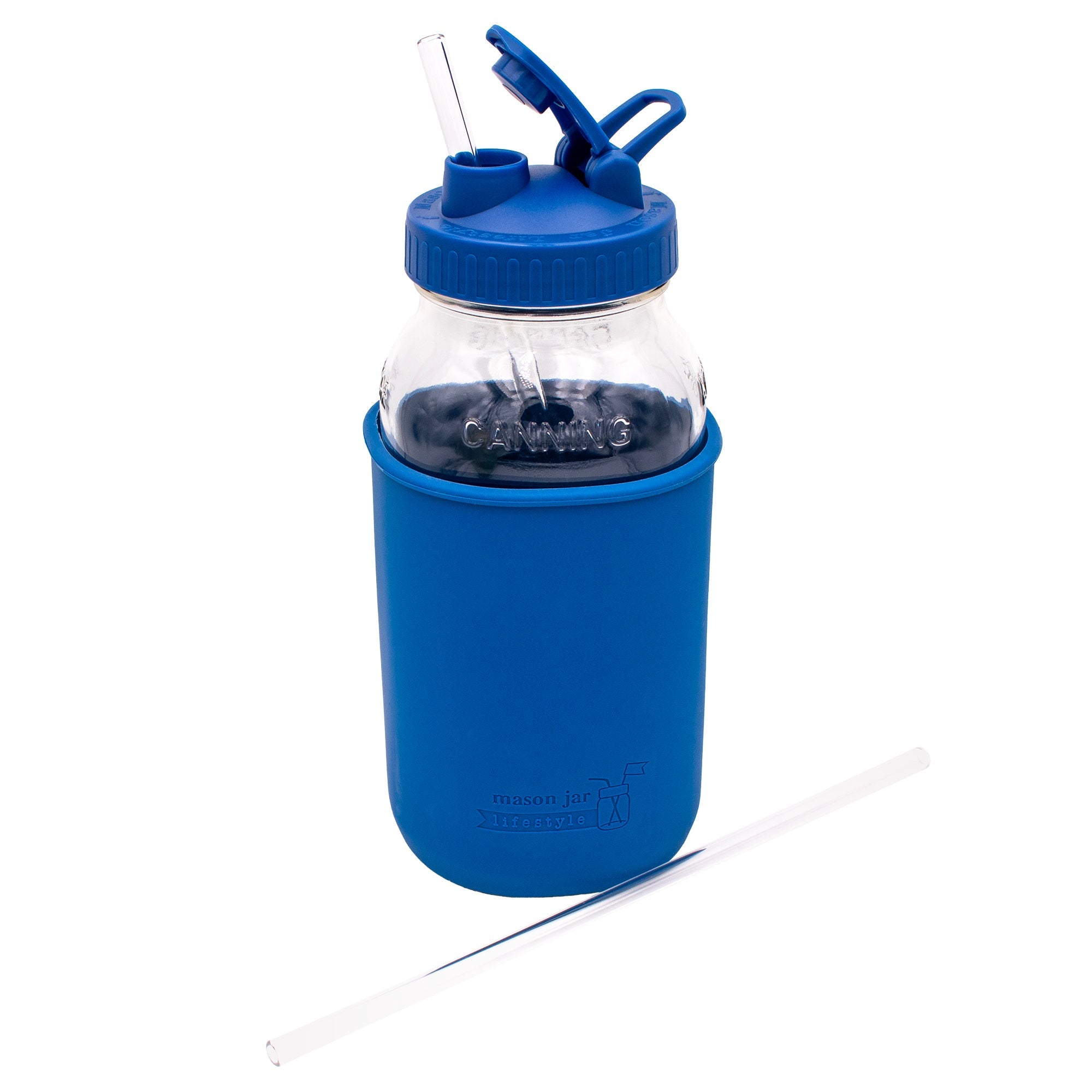 Extra 11 3/4" Long Glass Straws for Half Gallon Mason Jars 4 Pack + Cleaner