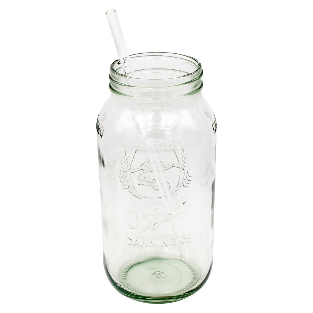 Extra 11 3/4" Long Glass Straws for Half Gallon Mason Jars 4 Pack + Cleaner
