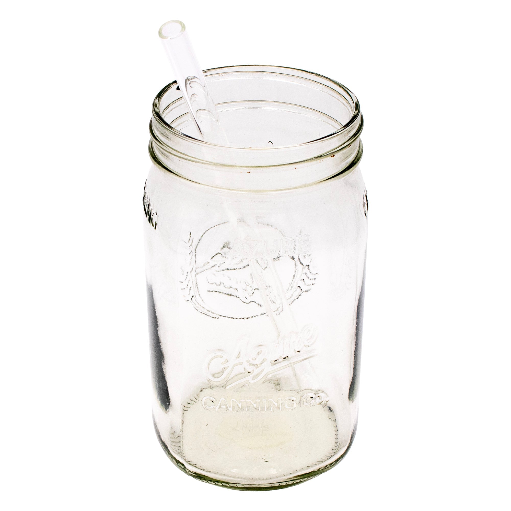 Long 9" Glass Straws for Quart Mason Jars 4 Pack + Cleaner