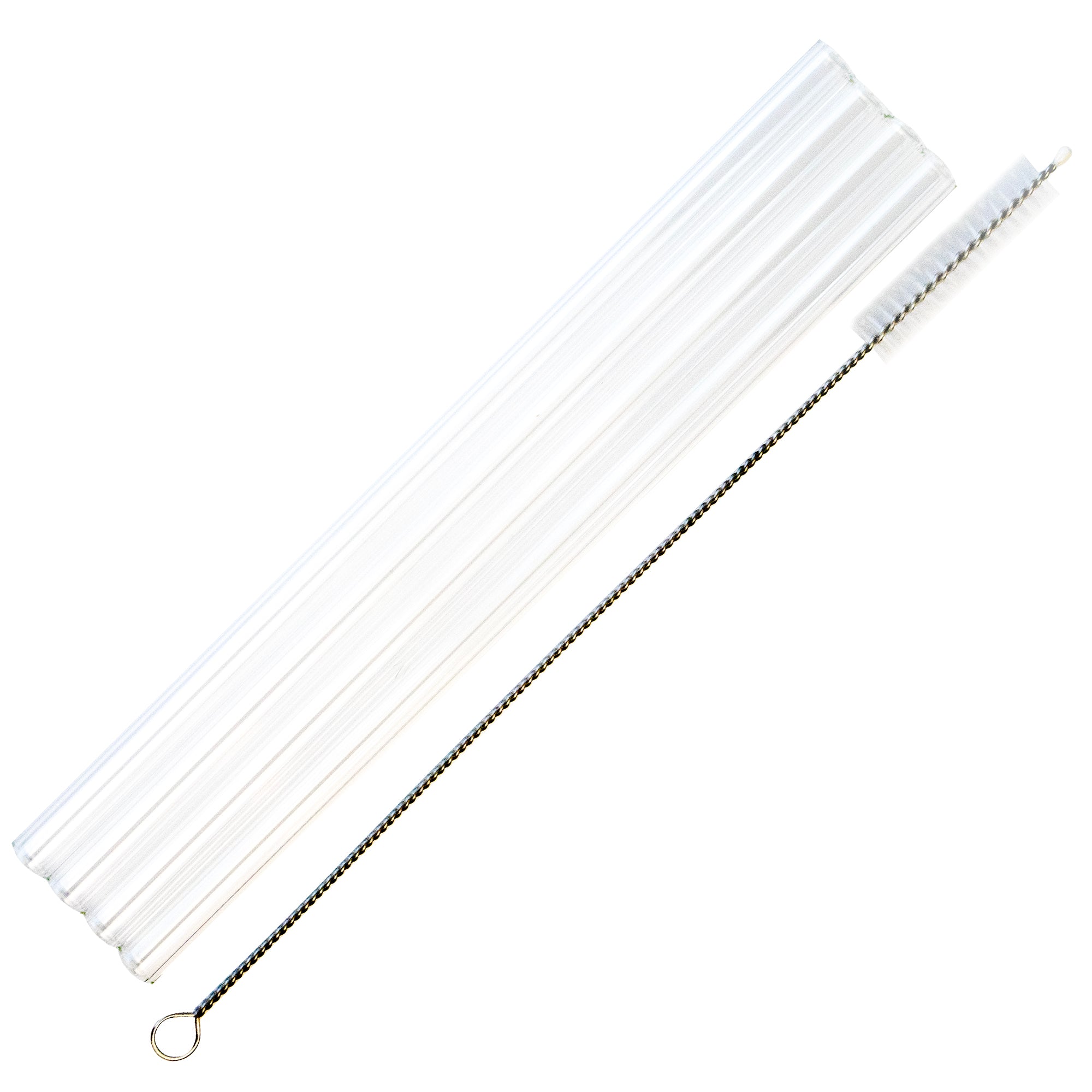 Long 9" Glass Straws for Quart Mason Jars 4 Pack + Cleaner