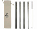 Long 9" Stainless Steel Boba Straws for Quart Mason Jars