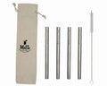 Medium 7 1/4" Stainless Steel Boba Straws for Pint Mason Jars