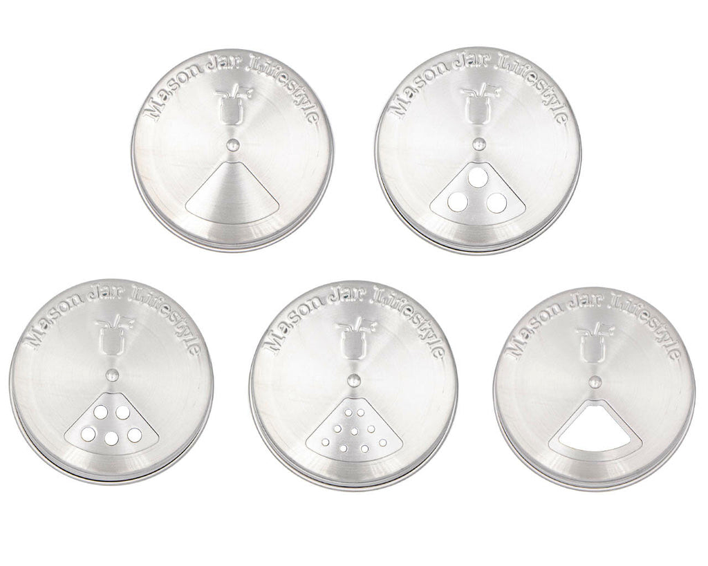 Spice Shaker Stainless Steel Lids for Mason Jars 4 Pack