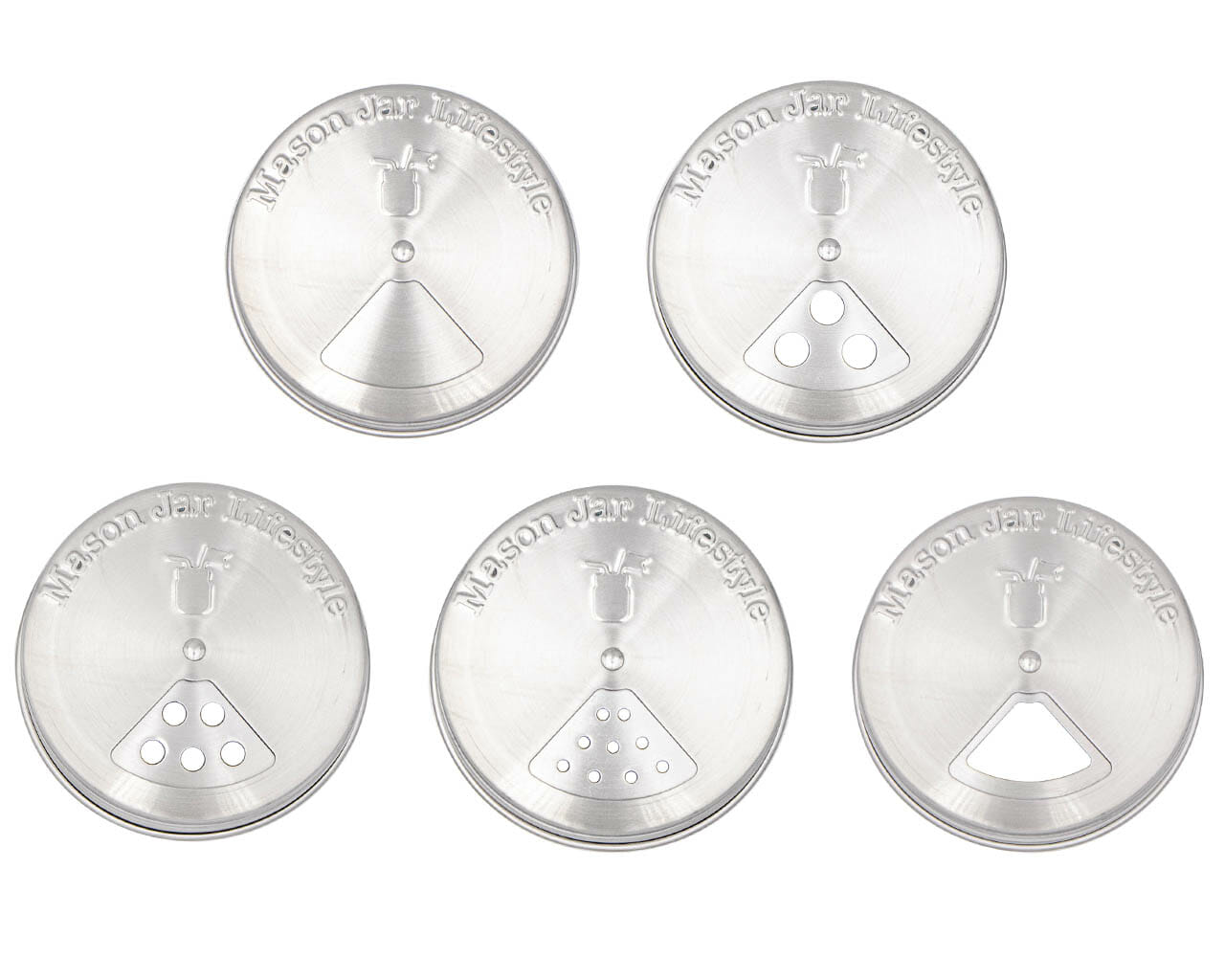 Spice Shaker Stainless Steel Lids for Mason Jars 4 Pack