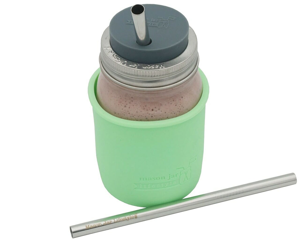 Medium 7 1/4" Stainless Steel Smoothie Straws for Pint Mason Jars