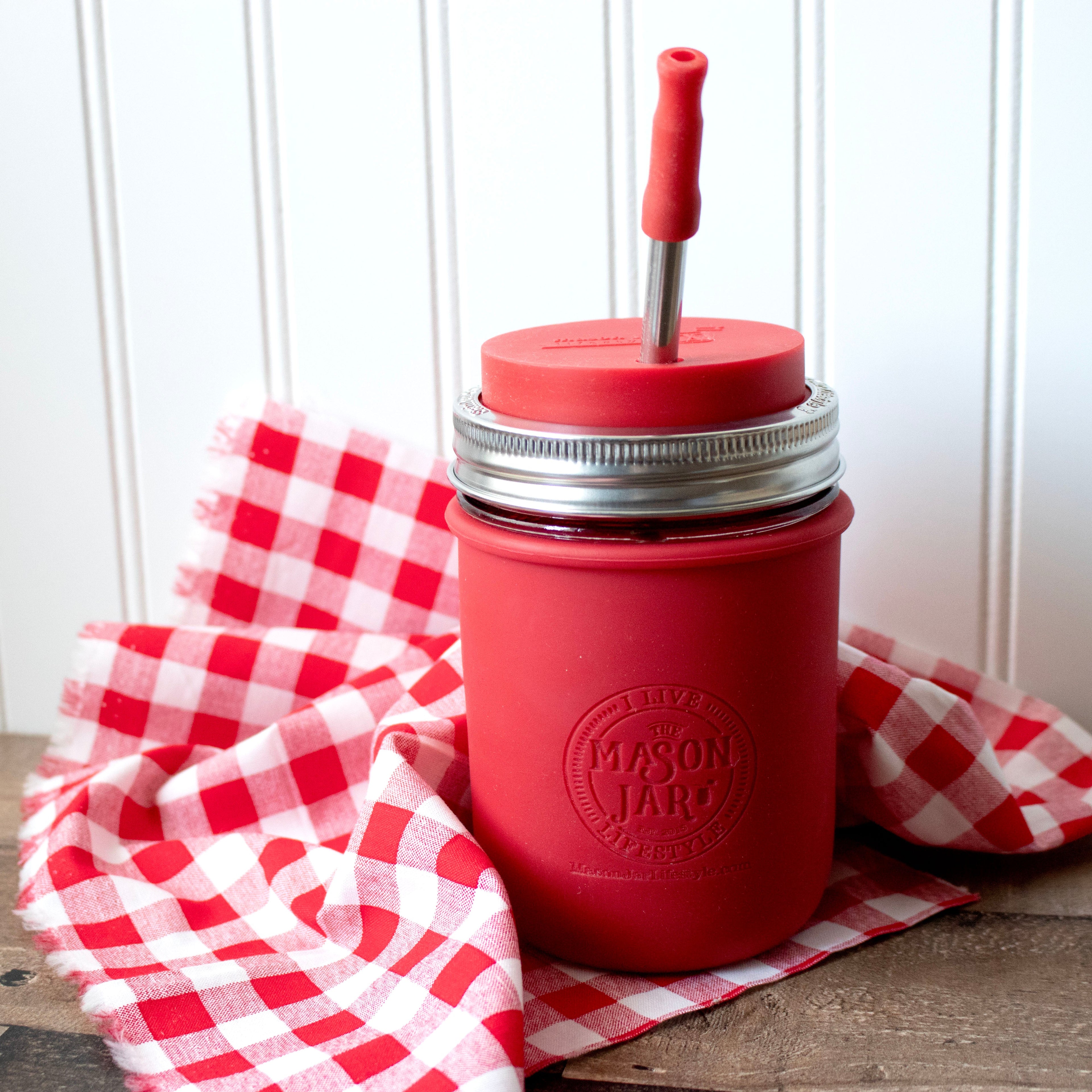 "I Live the Mason Jar Lifestyle" Silicone Laser Engraved Wide Mouth Pint Sleeve