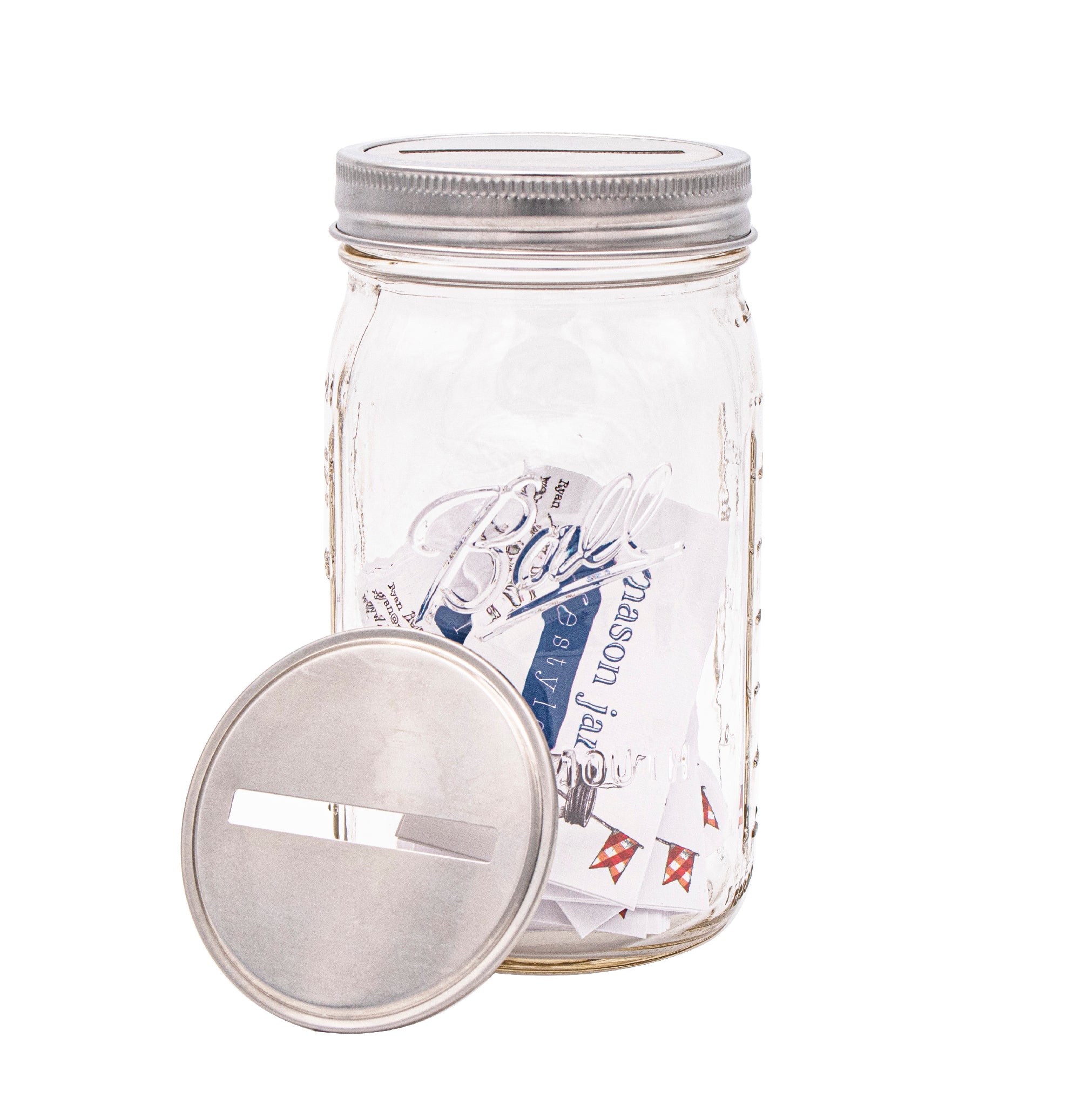 Coin Slot Bank Stainless Steel Lid Inserts for Mason Jars 10 Pack