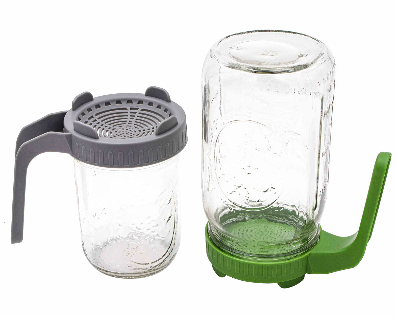 Plastic Sprouting Lid with Built-In Stand and Handle for Wide Mouth Mason Jars