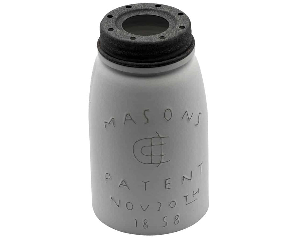 Frosted White Open Bottom Mason Jar Pendant Light Complete Kit